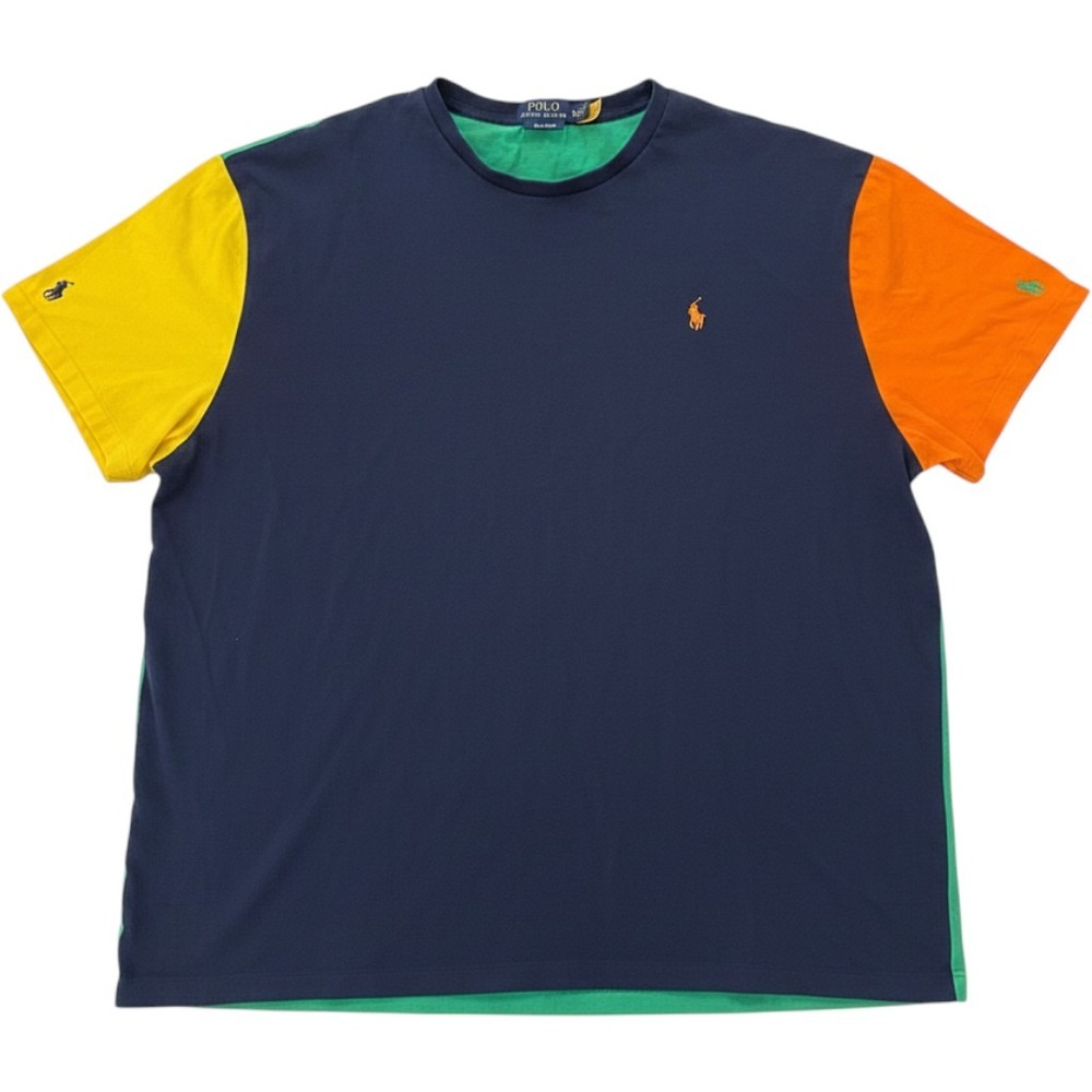 Polo Ralph Lauren T-Shirt Mens XXL Navy Colorblock Classic Fit Pony Logo Tee